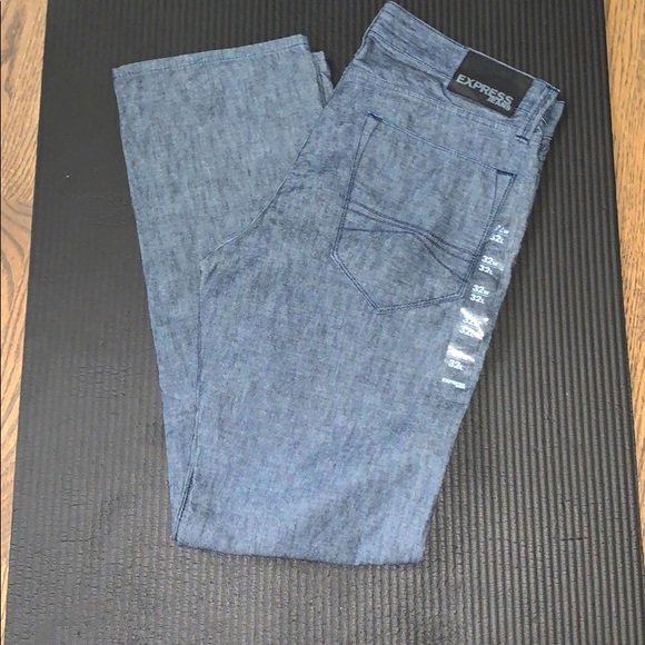 Express Other - Express Rocco Slim Straight Jeans Blue Micro